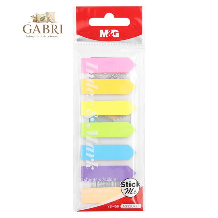 Záložka lepící 44x12 mm Papír (7 barev x 25 listů)