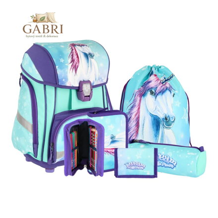 Školní batoh - 5-dílný set SMART 3D s LED osvětlením - Little Dream