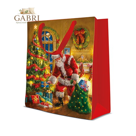 Dárková taška PAW Santa is here, medium - 20x25x10 cm