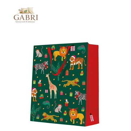 Dárková taška velká - Animals in a Christmas mood 26,5x13x33,5 cm
