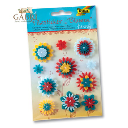 Plsti kytičky lepící 11 ks - Funny