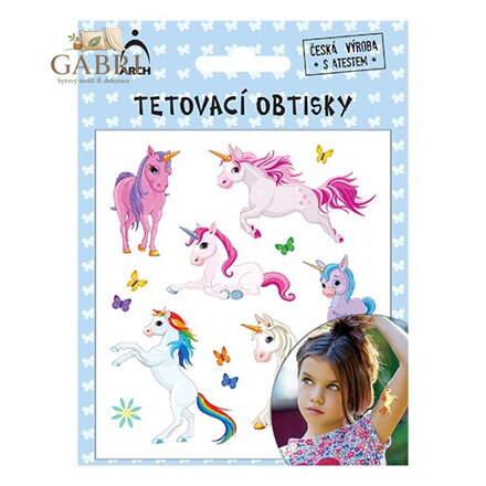 Dětské tetovací obtisky - jednorožci 03