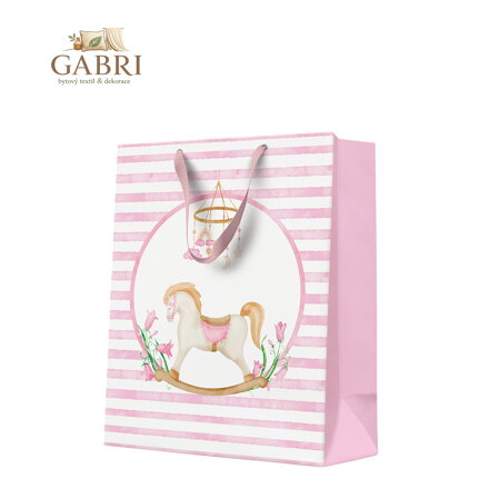 Dárková taška kraft large 26,5x33,5x13 cm Pastel Dream Pink