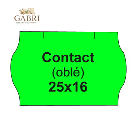 Etikety cen. CONTACT 25x16 oblé - 1125 etiket/kotouček, zelené