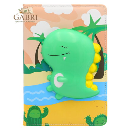 Dětský zápisník A5, 80 listů, měkké PU desky - Dinosaurus