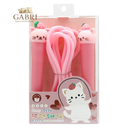 Švihadlo 2,8 m růžové - kočka s jahodou