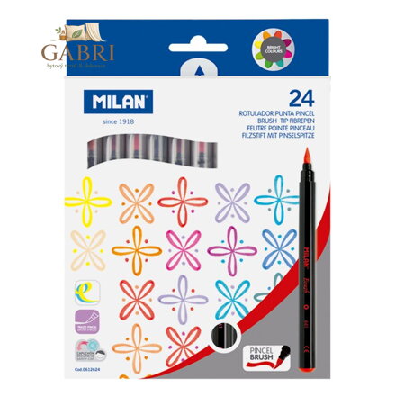 Fixy štětcové MILAN (sada 24 ks)