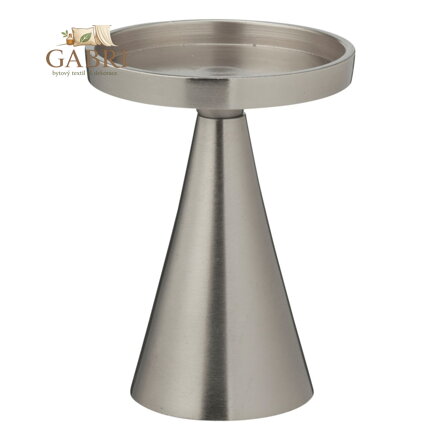 Kovový svícen 13 cm, stříbrný