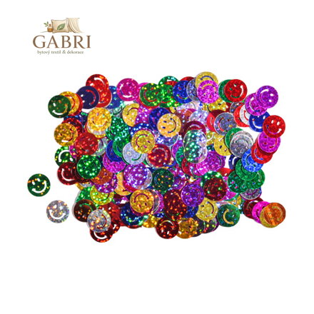 Dekorace smajlíci mix barev 15 mm 14 g