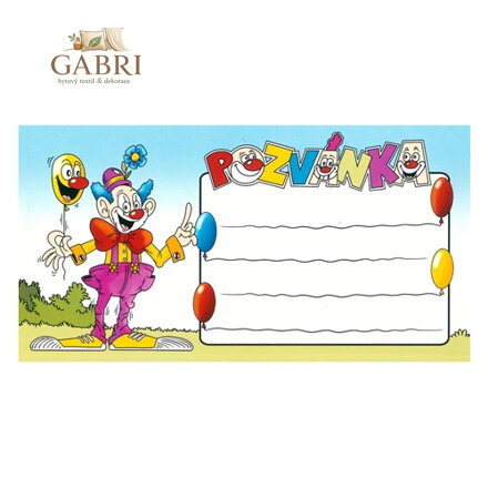 Dětská pozvánka na párty - Klaun, bal. 10 ks