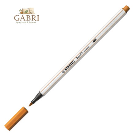 Fix se štětcovým hrotem pro různé šířky čar STABILO Pen 68 Brush, tmavě okrový