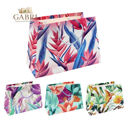 Dárková taška RC747 velikost S 29,5 x 12 x 19 cm (mix vzorů Květiny)