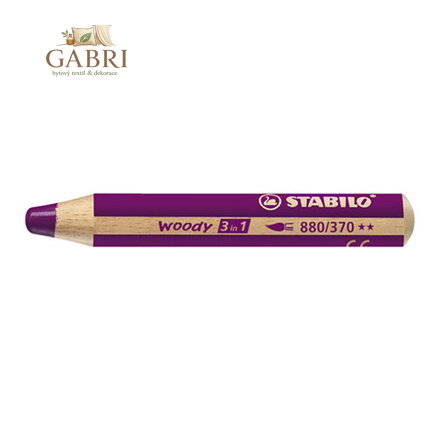 Pastelka STABILO woody 3 v 1 - barvička, vodovka, voskovka - světle fialová