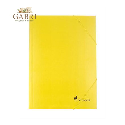 Doska s gumičkou, kartonová, A4, VICTORIA, žlutá