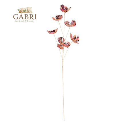 Dekorace - Květ na stonku 69 cm, holografická růžová