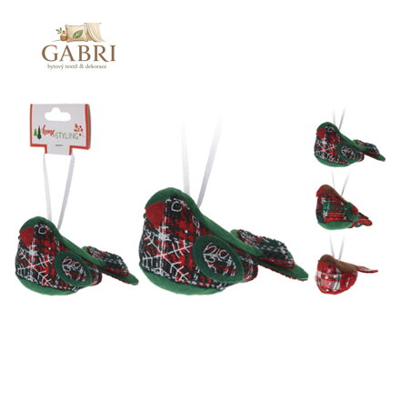 Vánoční ozdoba - PS ptáček 12 cm, mix / 1ks