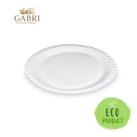 Talíř papírový mělký 23 cm, 100 ks