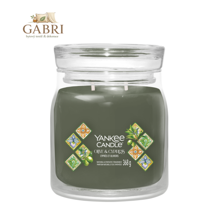 Svíčka Yankee Candle - OLIVE CYPRESS, střední