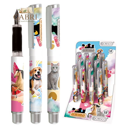 Pero bombičkové Go Pen - Animals (mix /cena 1ks) - modrá náplň