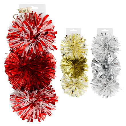 Rozeta 120 mm PP+PET, 3 ks (mix 3 barev) na blistru