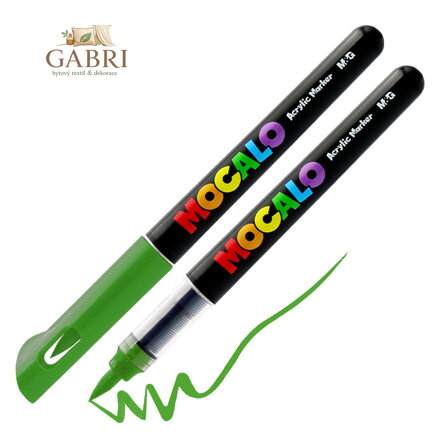 Popisovač M&G MOCALO Acrylic Marker, štětcový hrot - lesní zelená 508