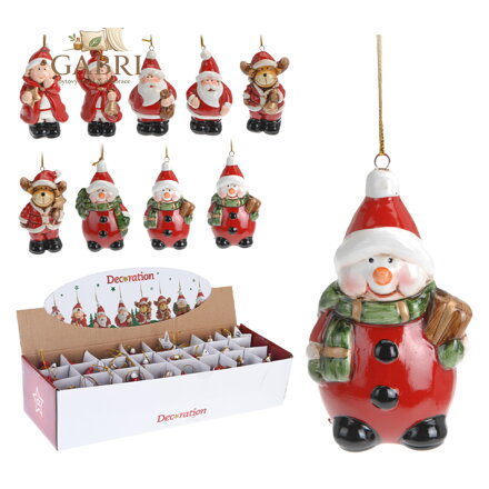 Figurka závěsná - mix vánočních postaviček /1ks (8 variant)