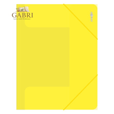 Zakládací mapa s gumičkou PP/A4, průhledná/žlutá