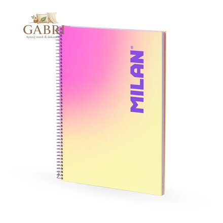 Spirálový poznámkový blok A4 MILAN Sunset, 90 listů, žlutý