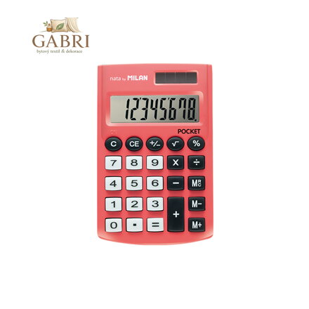 Kalkulačka MILAN kapesní 8 místná Touch červená - blistr