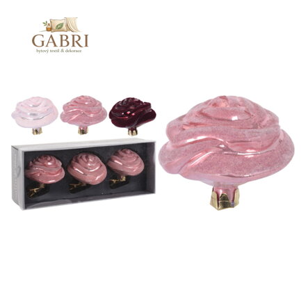 Dekorace - Květ na klipu 8 cm - mix / sada 3ks