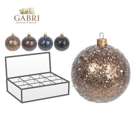 Vánoční koule - skleněná 100 mm, mix / 1ks