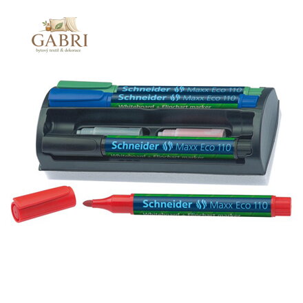 Popisovač na bílé tabule a flipchart, 1-3 mm, zúžený hrot, se stěrkou, SCHNEIDER