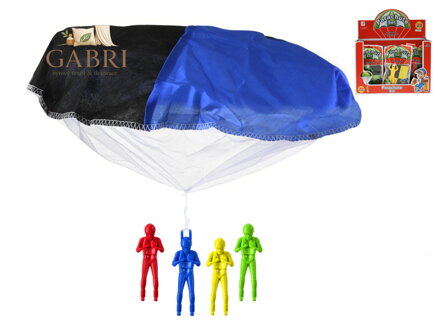 Parašutista 10cm s padákem 4barvy v sáčku 36ks v DBX