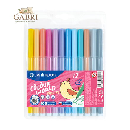 Fixy CENTROPEN 7550 Colour World Pastel - sada 12 ks