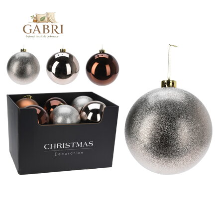 Vánoční koule 140 mm jantarová, mix (cena je za 1 ks)