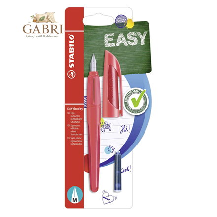 Pero bombičkové STABILO EASYbuddy - korálové / red M, blistr