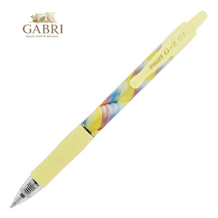 Roller gelový PILOT G-2 Flow 0,7 mm, žlutý - černá náplň