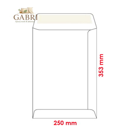 Obálky B4 250 x 353 mm tašky ofset, samolepicí, 250 KS / BAL