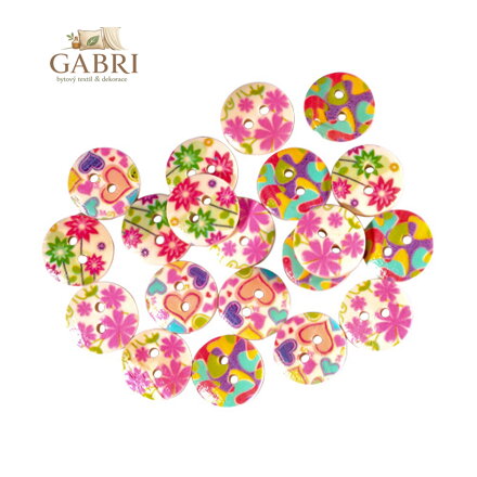 Dekorační knoflíky mix motiv 20 ks 15 mm