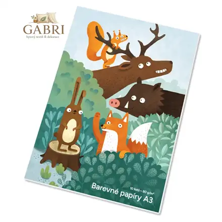 Barevná papírová složka A3, 80 g, 10 listů