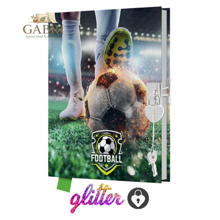 Památník JUNIOR 14x18 cm, 80 list. čistý se zámkem - Fotbal