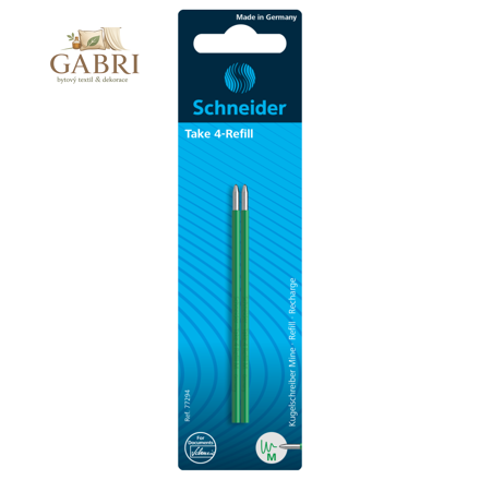 Sada 2 kuličkových náplní Schneider Take 4 M - zelená