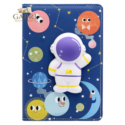Dětský zápisník A5, 80 listů, měkké PU desky - Space