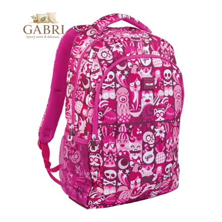 Školní batoh MILAN s 2 zipy Hey Girl pink 21l