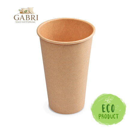 Papírový kelímek kraft O90mm 510ml `XL: 0,4L/16oz` [50 ks]