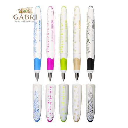 Pero bombičkové CENTROPEN Shark Ergo 2166, blistr - mix barev a designů