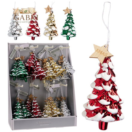 Vánoční stromeček k zavěšení, 12 cm (mix barev /cena za 1 ks)