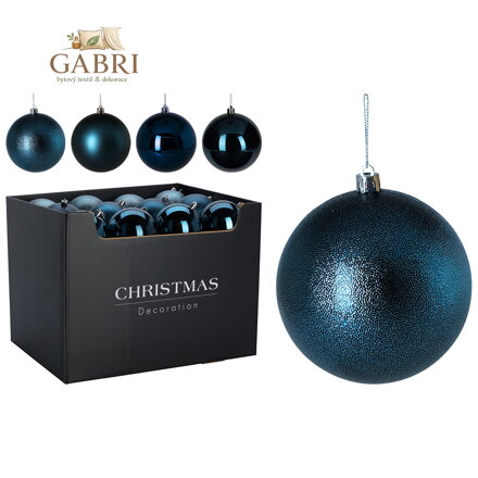 Vánoční koule - PP 100 mm / modrá, mix / 1ks