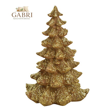 Vánoční stromek, zlatý 14x21x14 cm