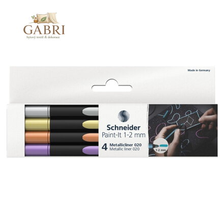 Popisovač Schneider Paint-It 020 Metallic hrot 1-2mm (sada 4 ks)